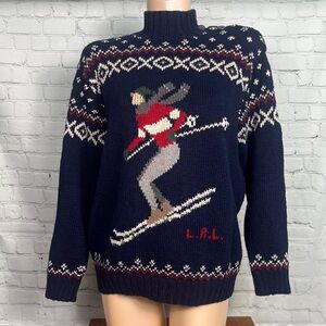 Lauren Ralph Lauren Navy Ski Sweater M